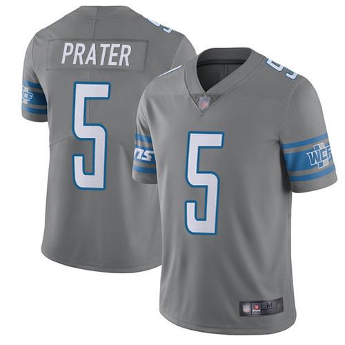 Detroit Lions Limited Steel Men Matt Prater Jersey NFL Football #5 Rush Vapor Untouchable